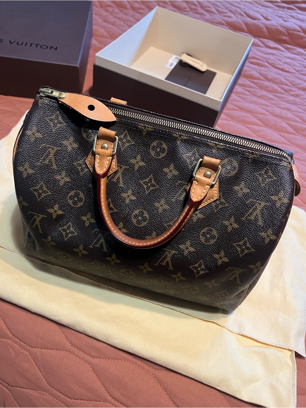 Authentic Louis Vuitton Brown Monogram Speedy 30 Handbag